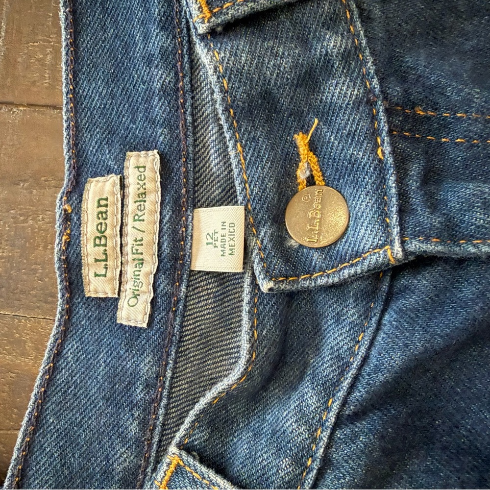 L.L. Bean Women's Straight 12P Cotton Blue Jeans Vintage 90’s Dark Blue - Picture 2 of 10